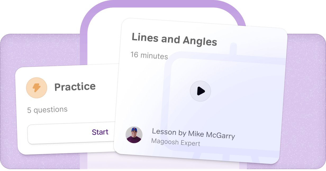Examples of the UI and practice questions and lesson you'll see in the prep-on-the-go app